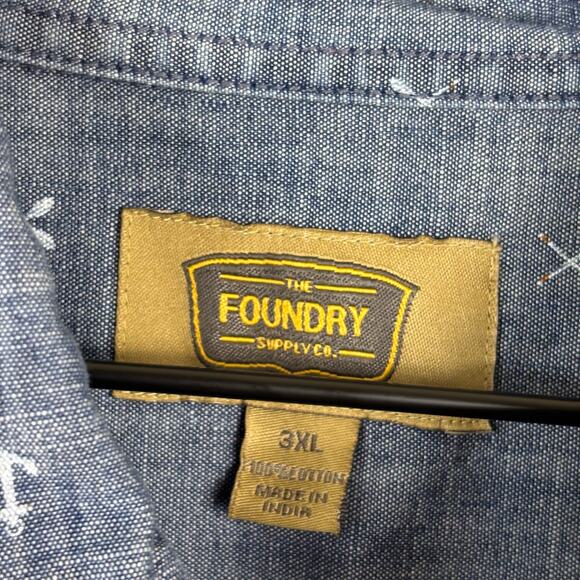 The Foundry Men's Short Sleeve Button Up Shirt Size 3XL - Picture 3 of 4